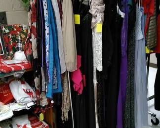 Beautiful silk scarves, vintage evening gowns for those holiday parties.