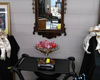 Baltimore Mirror, Serving Table (removable tray), Asian serving platter, (More costume and estate jewelry to come.)