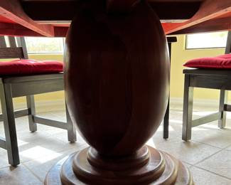 Custom Round Pedestal Table w 4 Arm Chairs and 4 Side Chairs