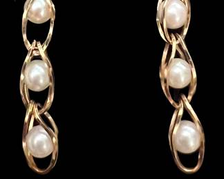 Pearl and Gold Earrings