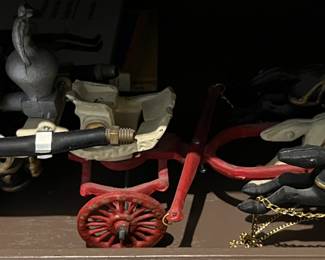Vintage Cast Iron Horse Drawn Fire Truck
