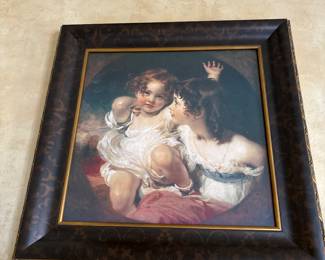 Reprint portrait of famous “The Calmady Children painting Original n the Metropolitan Museum of Art
32x32 beautifully professionally framed in a wood frame
Emily born 1818 Laura born 1820
Painted in approx 1823 by Sir Thomas Lawrence