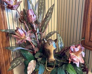 Faux flower arrangement