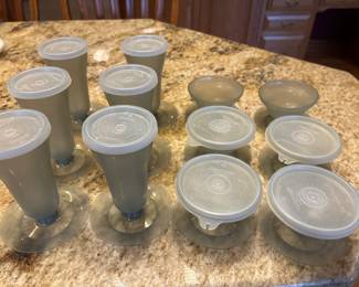 Vintage plastic Tupperware ice cream serving set