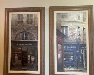 Set of 2 Paris art prints by:
Chiu Tak Hak
Matted and framed in wood frames
Signed 
23x38