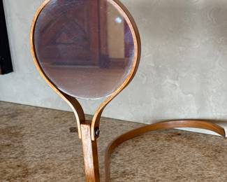 Antique 1920’s 
Bent wood pro
Price early neck resting shaving  mirror