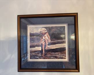 22x22 double matted wood framed
Artist Steve Hanks print
“Cute Little Girl”
Signed