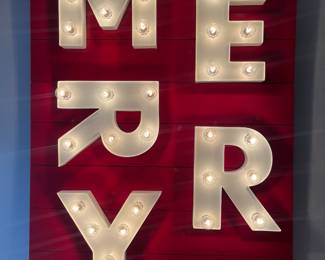 Large Merry Lighted Sign