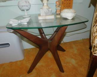 Mid Century Modern Pearsall Jacks Glass Top Table