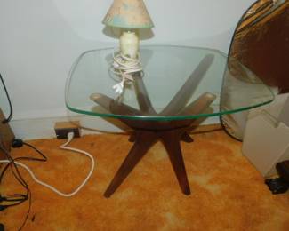 Mid Century Modern Pearsall Glass Top Jacks Table #2