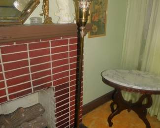 Vintage Scalloped Glass Floor Lamp