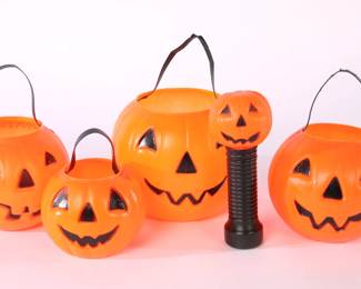 Vintage pumpkins & flashlight