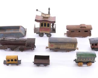 antique tin trains
