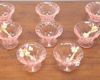 Pink Glass Doll Dishes