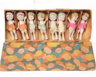 Bisque dolls in their box