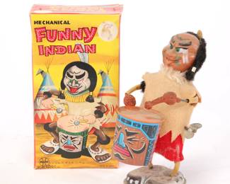 Tin wind-up toy with box
