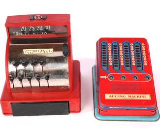 Tin litho adding machine and Cash Register