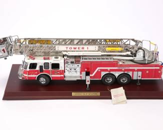 Franklin Mint precision model Fire Truck on platform