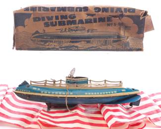 Wolverine tin litho wind-up sub w/ box