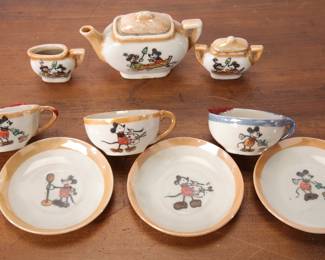 Antique Mickey Mouse porcelain tea set