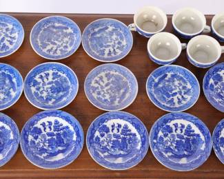 Vintage porcelain doll's tea set