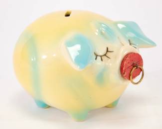 Curly Pig Hull Pottery Bank