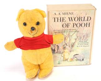 Winnie the Pooh mohair plush & book set