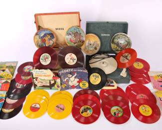 2 Vintage Record Players and records lot