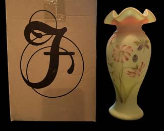FENTON Limited Edition Lotus Mist Burmese Vase