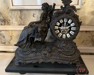 Antique French Figural Mantle Clock