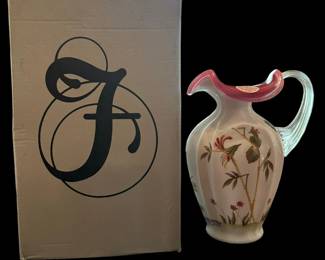 FENTON Limited Edition Asian Garden Pitcher - Signed by TOM FENTON