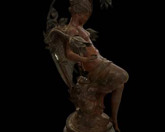 Art Nouveau Nude Figural Statuette (Lamp Fixture)