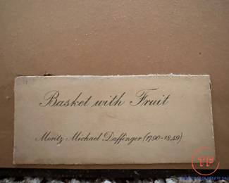 Vintage BRANDEIS ART DEPT "Basket with Fruit" Print by Mortiz Michael Daffinger