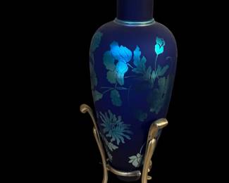 2005 FENTON Art Glass  Favrene Centennial Amphora Vase w/ Stand - Nancy FENTON Signature Piece (1 OF2)