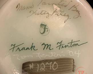 FENTON Lotus Mist Green Burmese Vase - Signed by TOM FENTON