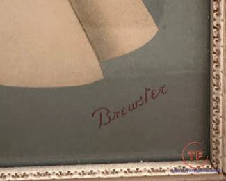 PAIR - Framed BREWSTER 1920's Lithographs