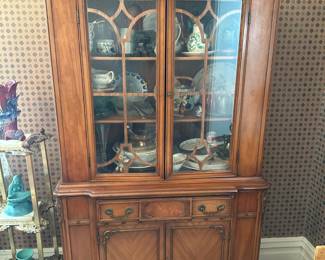 Vintage BERNHARDT Carved Wood China / Display Cabinet
