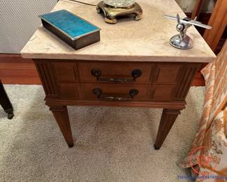 Vintage Marble Topped Side Table