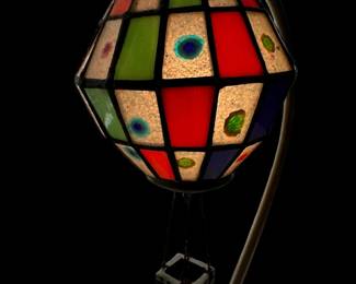 Vintage Stained Glass Hot Air Balloon Table Lamp