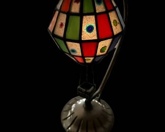 Vintage Stained Glass Hot Air Balloon Table Lamp
