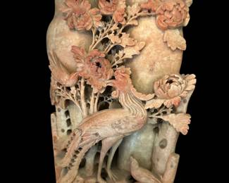 Chinese Carved Soapstone Vase