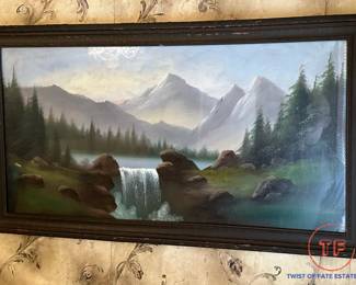 Original Pastel by Art Craft Guild for BRANDEIS - Waterfall Scene