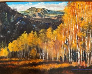 Original Oil on Canvas in Gold Gilt Frame Signed RUSS