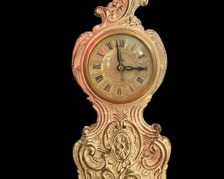 Vintage Cast Iron Table Clock Model 82 by United Clock Corp