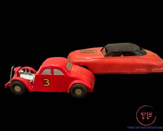 1950's SAUNDERS Roadster and MARX Fire Chief Friction Cars
