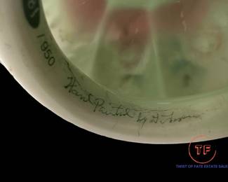 FENTON Limited Edition Lotus Mist Rose Nectar Gone With The Wind Lamp (881/950)