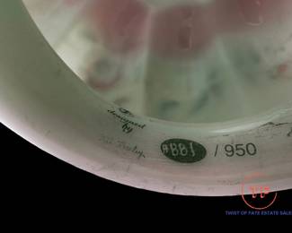 FENTON Limited Edition Lotus Mist Rose Nectar Gone With The Wind Lamp (881/950)