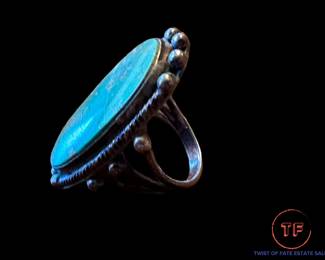 Sterling Turquoise Bracelet and Ring Set