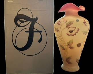FENTON Limited Edition Poppies Burmese Vase