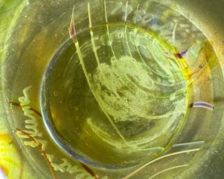 ORIENT & FLUME 1980 Art Glass Gold Iridized King Tut Vase